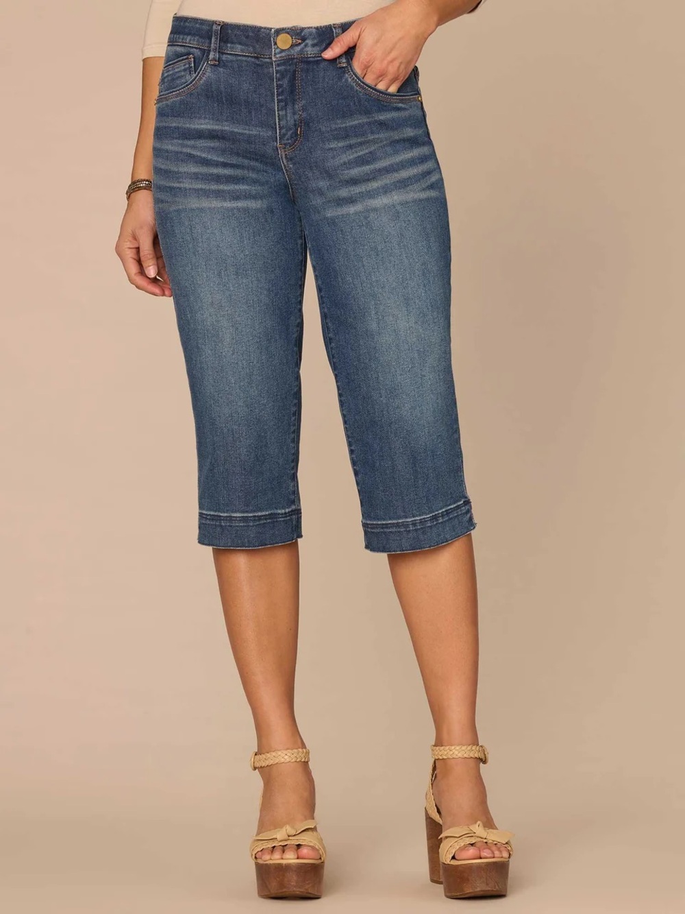 NWT Democracy Ab Solution 3D Embroidered Bow Skimmer Jeans - Picture 1 of 16